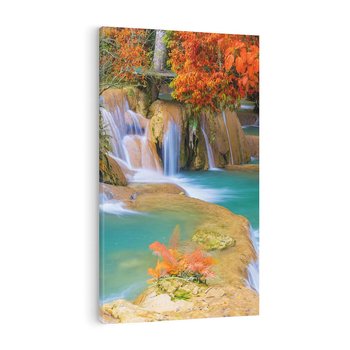 Obraz na płótnie 80x120 - Urok laotańskiego wodospadu - Laos, Azja