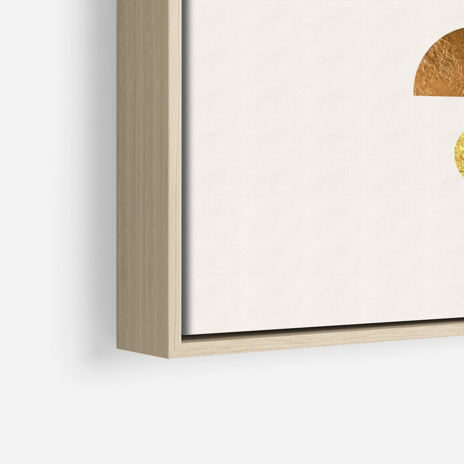 Obraz w ramie 70x100 - Abstrakcyjne Wzory - geometryczne złote kształty, tekstura - rama drewno