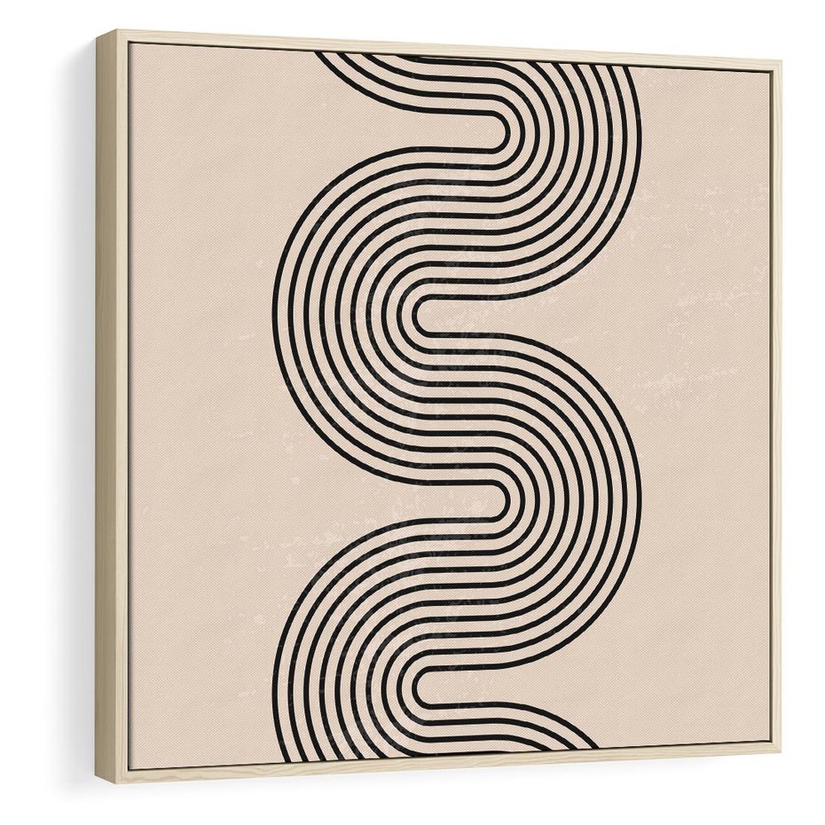 Obraz w ramie 50x50 - Bezgraniczne Odbicia - abstrakcyjne linie, geometria - rama drewno