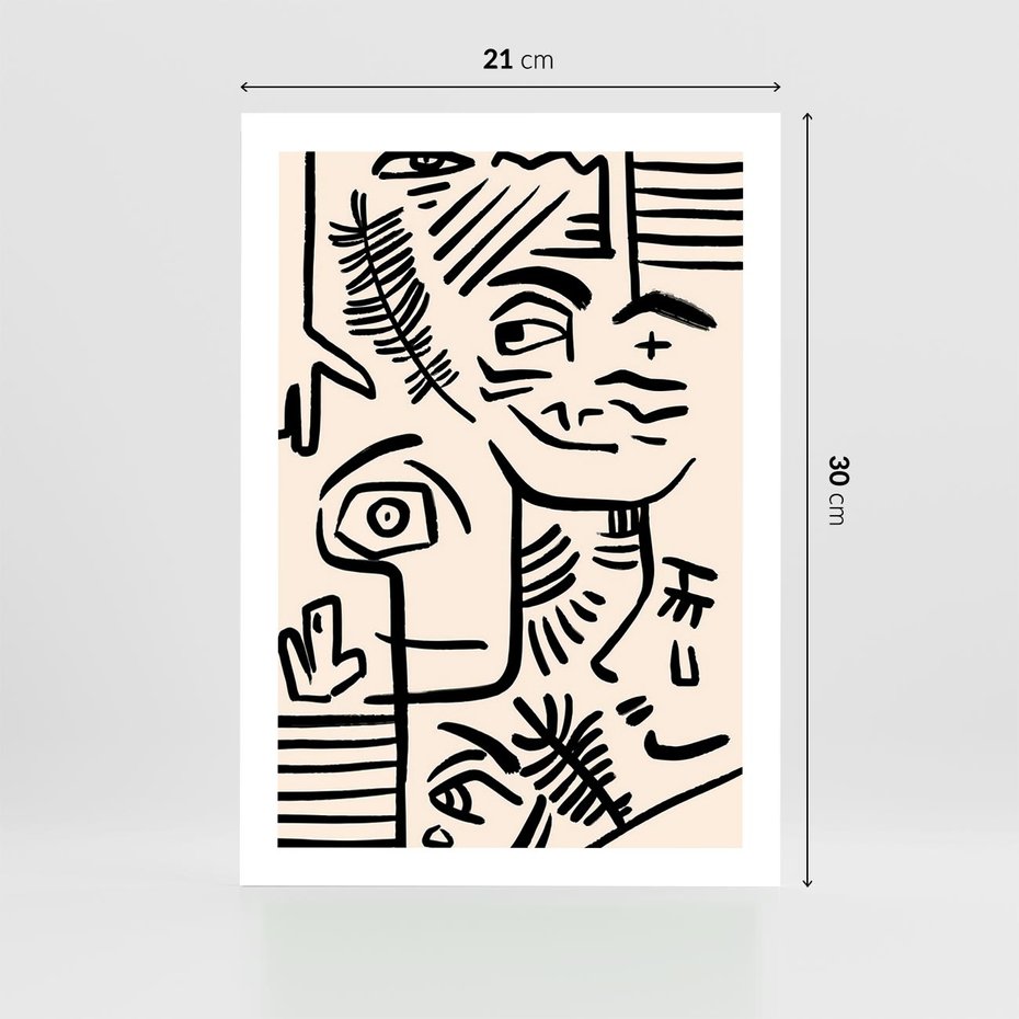 Plakat bez ramy 21x30 - Ekspresyjne Odbicia Współczesności - abstrakcyjna grafika, minimalizm