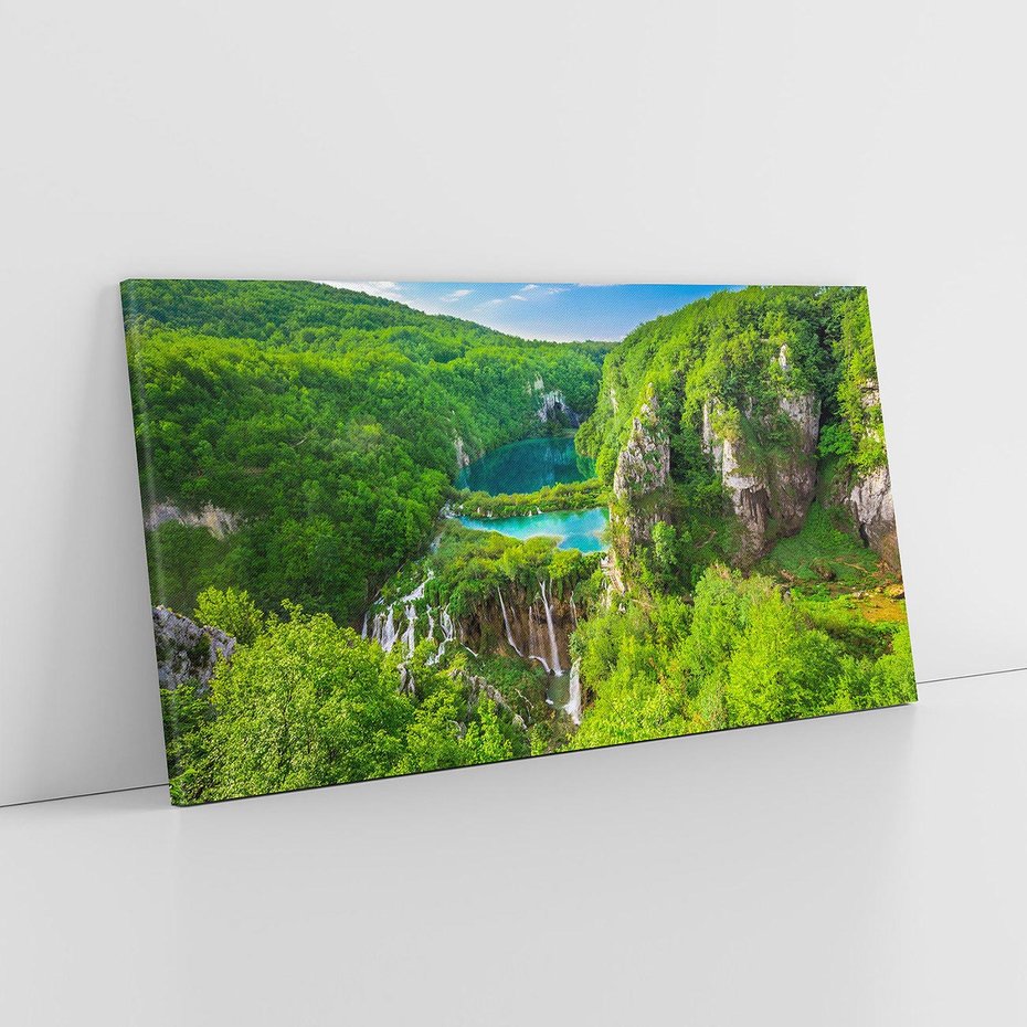 Obraz na płótnie 120x60 - Jeziora Pitwickie: urok Chorwacji - Jeziora, Pitwickie