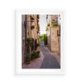 Plakat w ramie 50x70 - Miłość na Romantycznej Uliczce - romantyczna, uliczka - rama biała