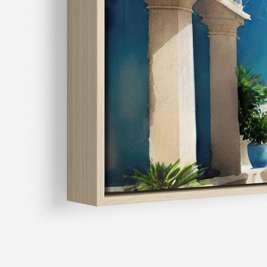 Obraz w ramie 100x70 - Nadmorskie Łuki - akwarela, śródziemnomorski klimat - rama drewno