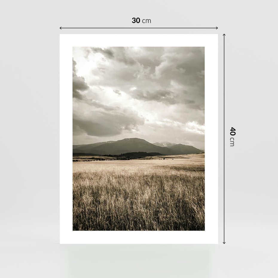 Plakat bez ramy 30x40 - Nostalgiczny Krajobraz - pole, krajobraz