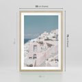 Plakat w ramie 50x70 - Śródziemnomorski Urok - zdjęcie Santorini, białe budynki - rama drewno