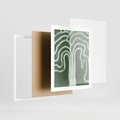Plakat w ramie 40x50 - Inspirujące Zawiłości Zieleni - abstrakcyjny kształt, zielony plakat - rama biała