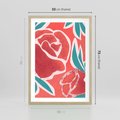 Plakat w ramie 50x70 - Rozkwitające Kształty - nowoczesny plakat, abstrakcyjne róże - rama drewno