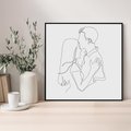 Obraz w ramie 50x50 - Bezgraniczne Przenikanie - para zakochanych, kobieta i mężczyzna - rama czarna