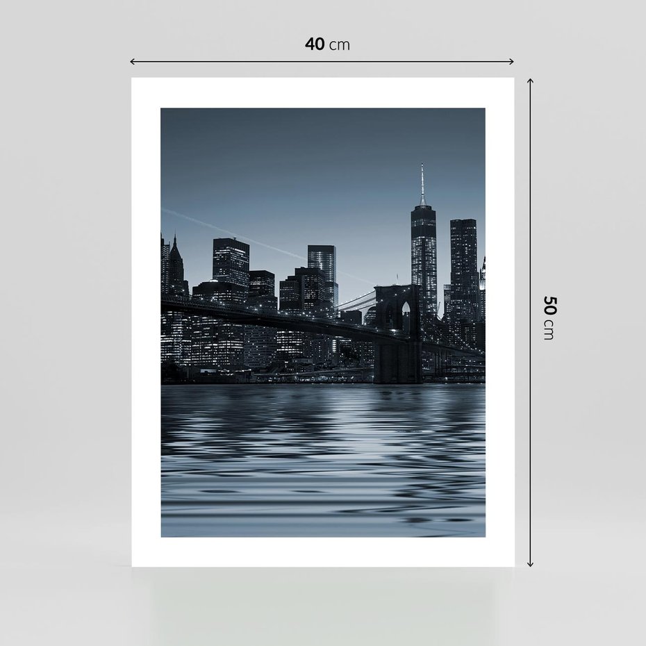 Plakat bez ramy 40x50 - Nocne pejzaże miasta - miasto, nocą