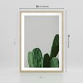 Plakat w ramie 50x70 - Majestatyczne Wysokości - kaktusy, liście - rama drewno