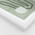 Plakat w ramie 30x40 - Spokojne Kształty Natury - zielona abstrakcja, zgaszona zieleń - rama biała