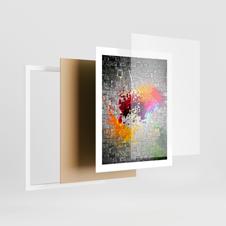 Plakat w ramie 40x50 - Ekspresja Graffiti - farba, graffiti - rama biała