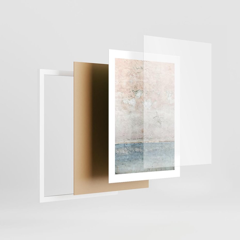 Plakat w ramie 30x40 - Obraz Starej Ściany z Delikatnymi Odcieniami - ściana, stara ściana - rama biała