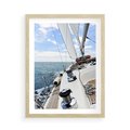 Plakat w ramie 50x70 - Moc żaglowca na pełnym morzu - żaglowiec, jacht - rama drewno