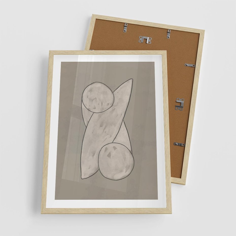 Plakat w ramie 50x70 - Zaklęte Anomalie - nowoczesna geometryczna sztuka, loftowe wnętrze - rama drewno