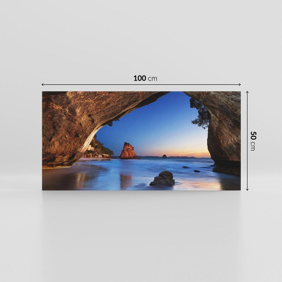 Obraz na płótnie 100x50 - Uroki wyspy: Morze i skały - wyspa, morze