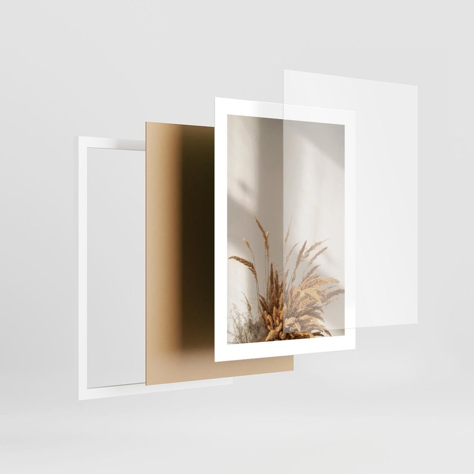 Plakat w ramie 30x40 - Natura i Elegancja: Obraz Boho - trawy, boho - rama biała