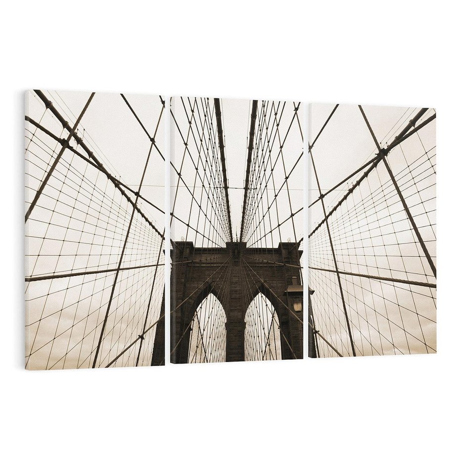 Obraz na płótnie 120x80 - Most z linami pod niebem - USA - most, liny