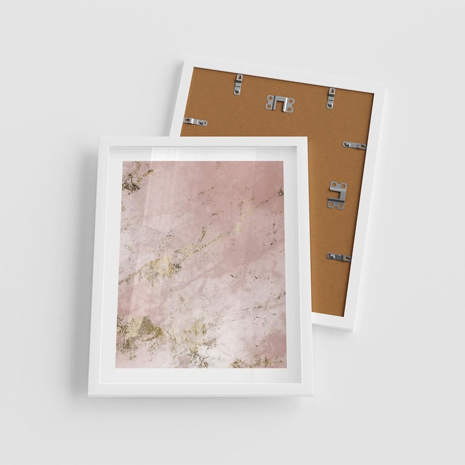 Plakat w ramie 40x50 - Piękno w Szczegółach - marmur, złoto - rama biała