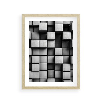 Plakat w ramie 30x40 - Geometryczne Elegancje - nowoczesny, geometryczny - rama drewno