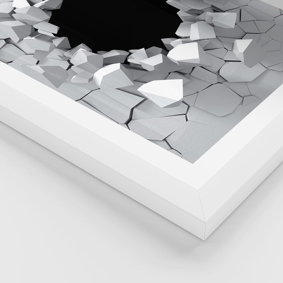 Plakat w ramie 30x40 - Nowoczesna Abstrakcja - grafika, nowoczesna - rama biała