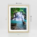 Plakat w ramie 30x40 - Abstrakcyjna nowoczesność - wodospad, woda - rama drewno