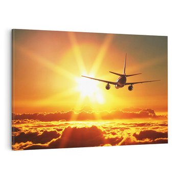 Obraz na płótnie 120x80 - Wolność podróży - samolot, słońce