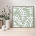 Obraz w ramie 80x80 - Oaza Zieleni - zielona abstrakcja, zgaszona zieleń - rama drewno