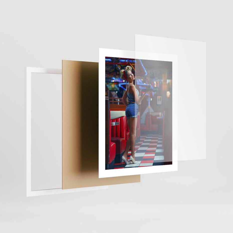 Plakat w ramie 40x50 - Czas Na Wyjątkowy Posiłek - restauracja, retro - rama biała