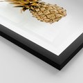 Plakat w ramie 30x40 - Ekskluzywny Akcent - złoty, ananas - rama czarna