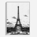 Obraz w ramie 80x120 - Wieża Eiffla - czarno białe zdjecie, wieża eiffla - rama biała