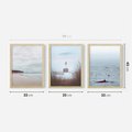 Zestaw obrazy w ramie 30x40 galeria - Latarnia, mglisty, pejzaż, morze - rama drewno