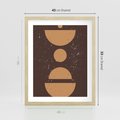 Plakat w ramie 40x50 - Impulsy Przestrzeni - mid century styl, nowoczesna grafika - rama drewno