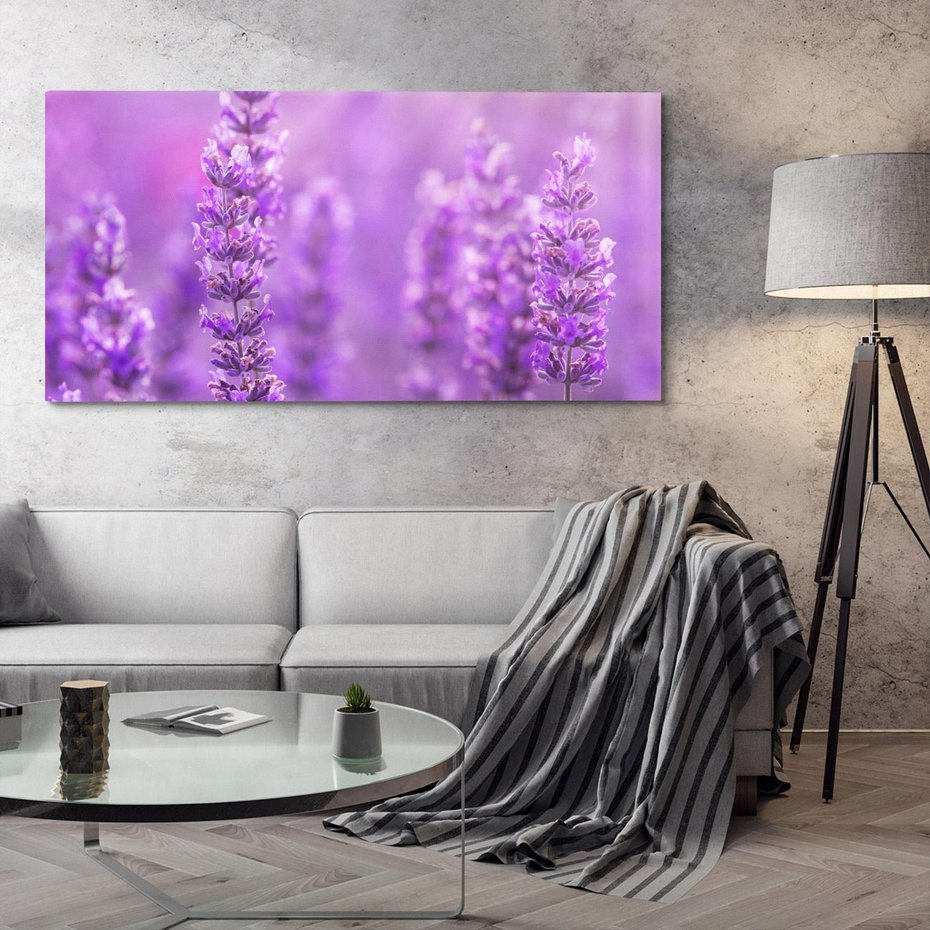 Obraz na płótnie 120x60 - Fioletowa harmonia lawendy - lawenda, fiolet