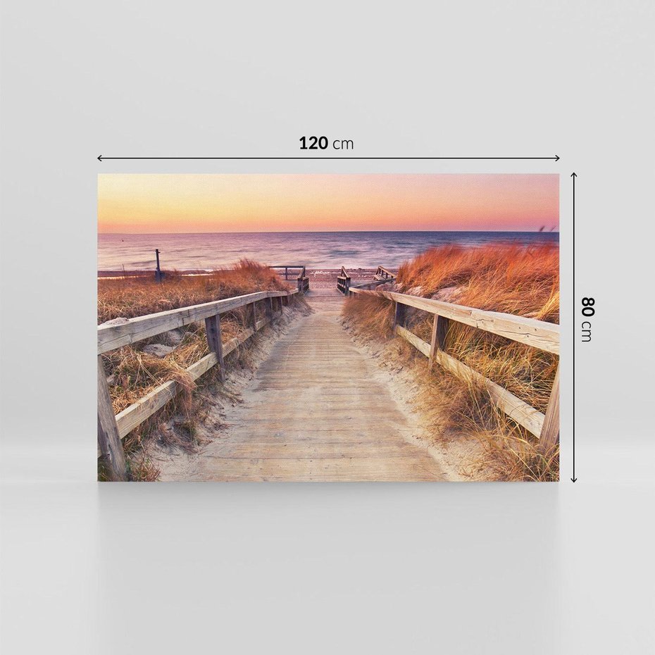 Obraz na płótnie 120x80 - Spacer Wśród Przyboju - dróżka, morze