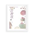 Plakat w ramie 40x50 - Pastelowe Wnętrza Emocji - abstrakcyjny palakt, akwarelowe plamy - rama biała