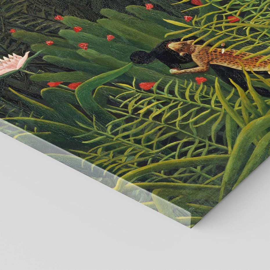 Obraz na płótnie 70x100 - "Virgin Forest with Sunset " (1910) Henriego Rousseau - reprodukcja, obraz na płótnie