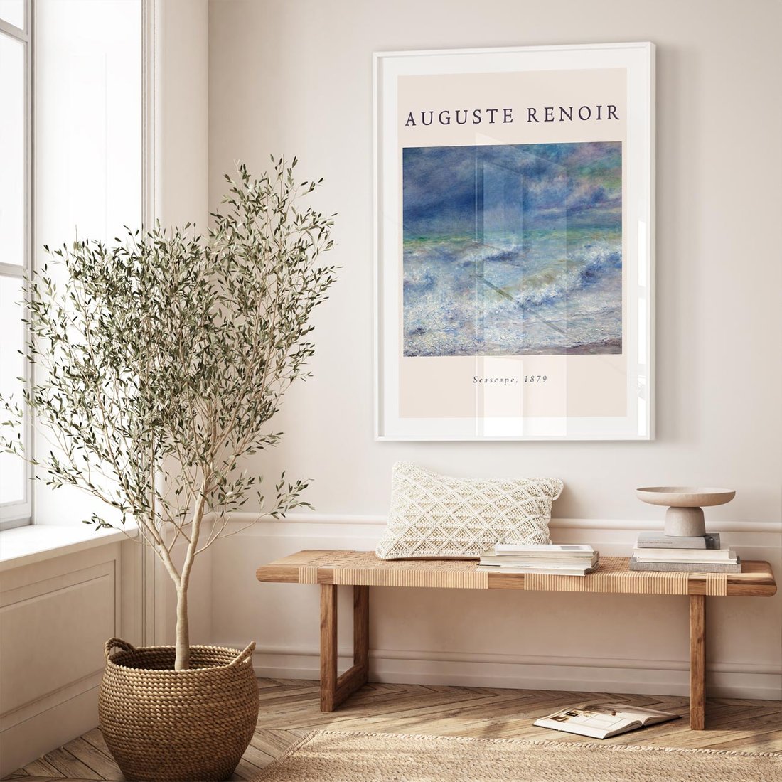 Plakat w ramie 30x40 - Auguste Renoir: Plakat z Pięknem Morza - auguste renoir, reprodukcja - rama biała