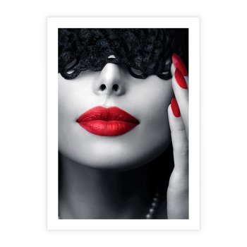 Plakat bez ramy 21x30 - Piękno usta i szminka - usta, szminka