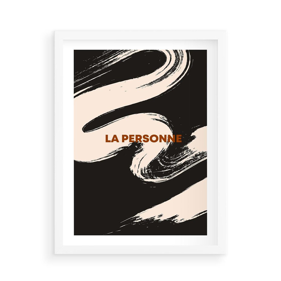 Plakat w ramie 50x70 - Ciemna Abstrakcja - abstrakcja w ciemnych kolorach, czarny - rama biała