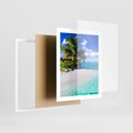 Plakat w ramie 40x50 - Zaklęte palmy tropików - palmy, ocean - rama biała