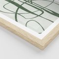 Plakat w ramie 50x70 - Zielony Spokój - zielona abstrakcja, spokojny plakat - rama drewno