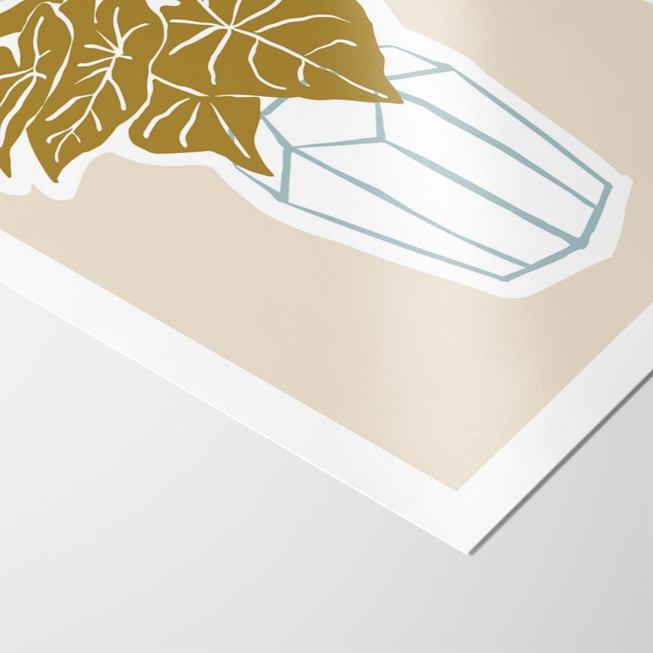 Plakat bez ramy 50x70 - Bezgraniczne Marzenia - nowoczesna kompozycja, liście monstery w wazonie