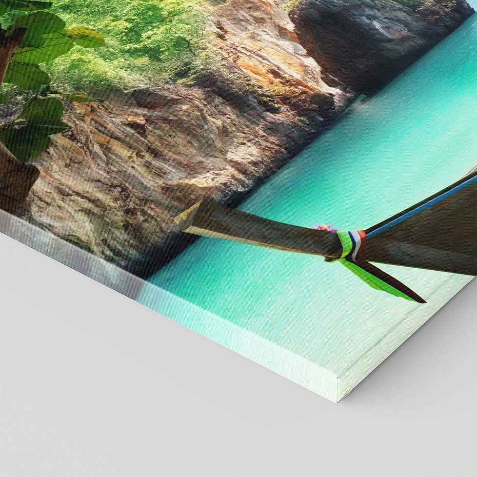 Obraz na płótnie 120x60 - Tajlandia - sielanka łodzi nad morzem - Tajlandia, łódź