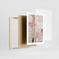 Zestaw obrazy w ramie 50x70 galeria - pastelowa, abstrakcja, olejny - rama drewno