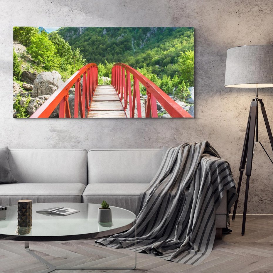 Obraz na płótnie 120x60 - Most do przygody - góry, most