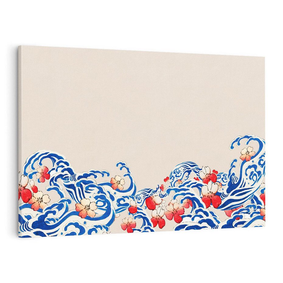 Obraz na płótnie 120x80 - Japońska Harmonia: Falujące Kwiaty - japonia, orientalne kwiaty wiśni