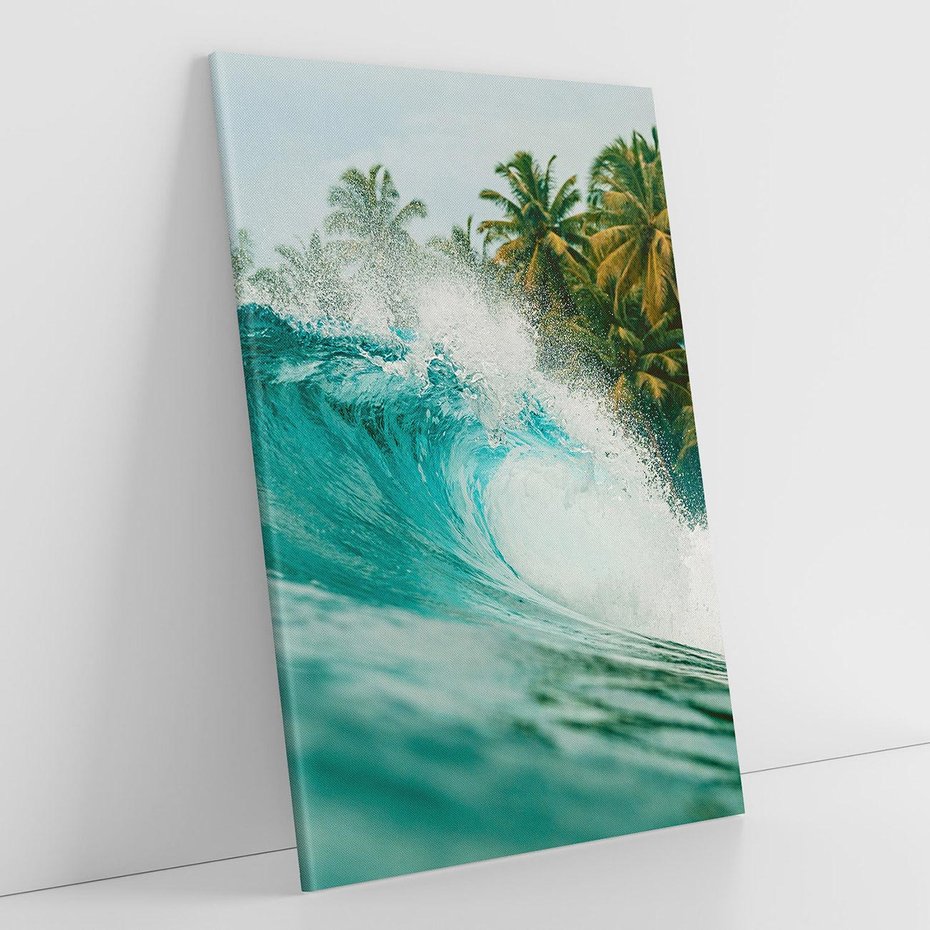 Obraz na płótnie 80x120 - Rajskie Wybrzeże - fotografia, duża fala