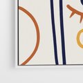 Obraz w ramie 80x80 - Manifestacje Dziwności - abstrakcja w stylu picasso, beżowe tło - rama biała