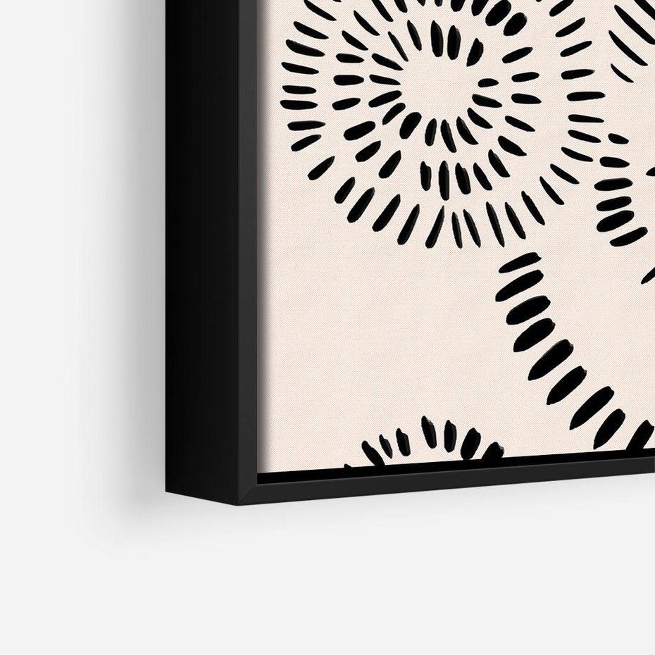 Obraz w ramie 50x50 - Abstrakcyjne Wnętrza - minimalistyczne kształty, odbicia - rama czarna